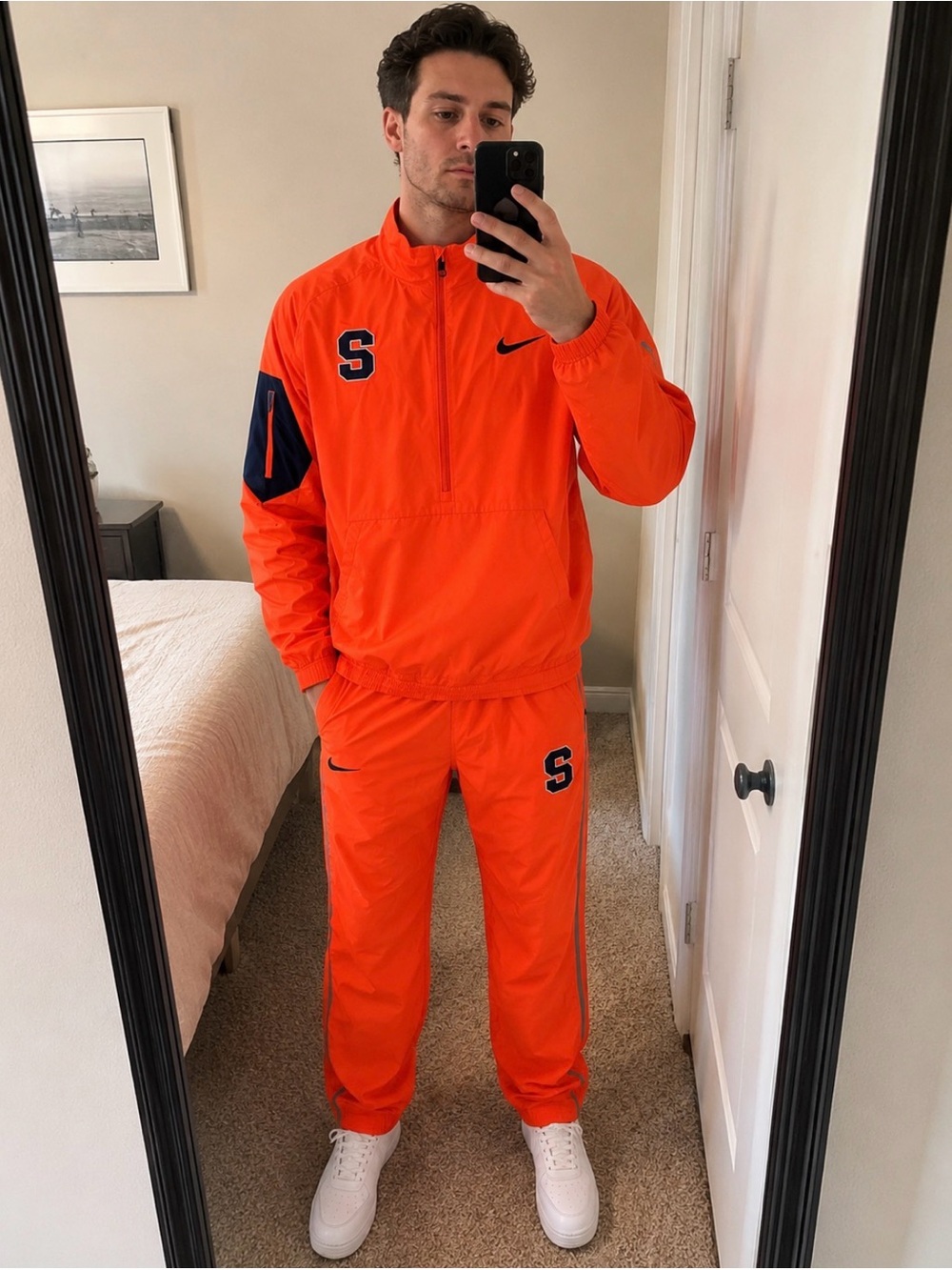 Nike x Syracuse Orange Warm Up Suit 1/4 Zip Pullover And Pants Length +2